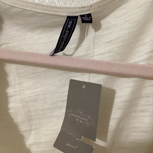 Anthropologie Cream Bohemian Hippie Boho Chic Minimalist Wrap Embroidery Top XS - Picture 8 of 10